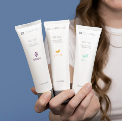 Carifree Gel1100 toothpaste tubes